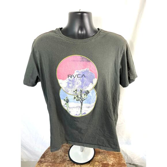RVCA Joshua Tree Graphic Tee Standard Wash L Black - Picture 1 of 6